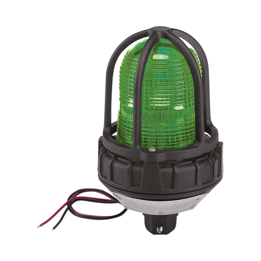 Luz de advertencia LED para ubicaciónes peligrosas, montaje tipo tubo, 24Vcc, verde