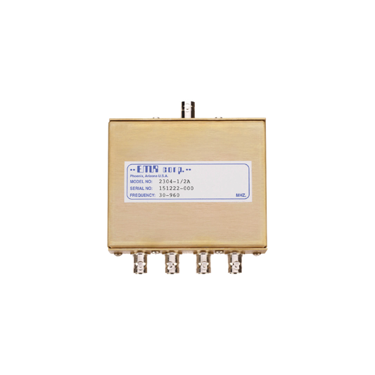 Divisor de Potencia EMR de 4 Vías, 30-960 MHz, 0.5 Watt, Conectores BNC Hembra.