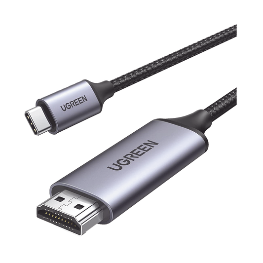 Cable USB-C 3.1 a HDMI 4K / 1.5m / Compatible con Thunderbolt 3 & 4 / Adaptador Tipo-C a HDMI / 4k@60Hz / Soporta Modo Espejo y Modo Extendido / Carcasa de Aluminio / Nylon Trenzado / Conector Niquelado / Blindaje Multicapa