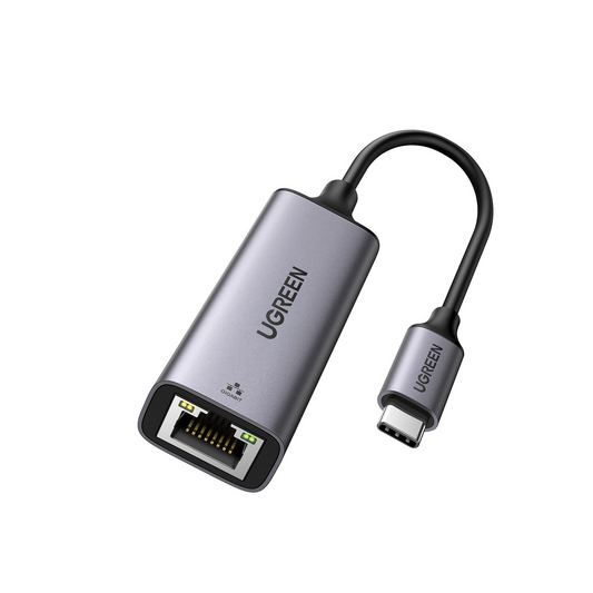 Adaptador de Red USB-C 3.1 (5 Gbps) a RJ45 | Thunderbolt 3 | Admite 10/100/1000 Mbps y 2.5G |  Chip Inteligente | Amplia Compatibilidad | Caja de Aluminio | Longitud del cable 10 cm.