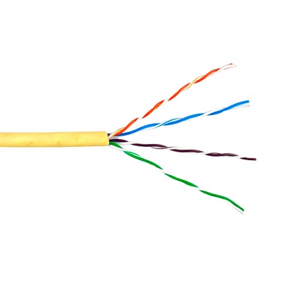 Bobina de Cable de 305 Metros UTP Cat6 Riser / Color Amarillo / UL, CMR, Probado a 350 Mhz / Para Aplicaciones de CCTV, Redes de Datos, IP megapixel, Control RS485