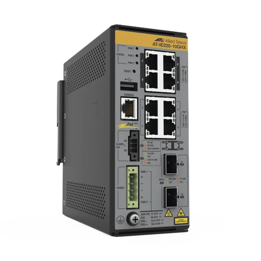 8x 10/100/1000T, 2x 1G/10G SFP+, Industrial Ethernet, Layer 2+ Switch, PoE++