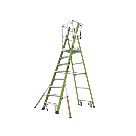 Escalera Fija de 8' (2.4m) de Fibra de Vidrio con Jaula y Peldaños de Aluminio. (SKU:19708-146).