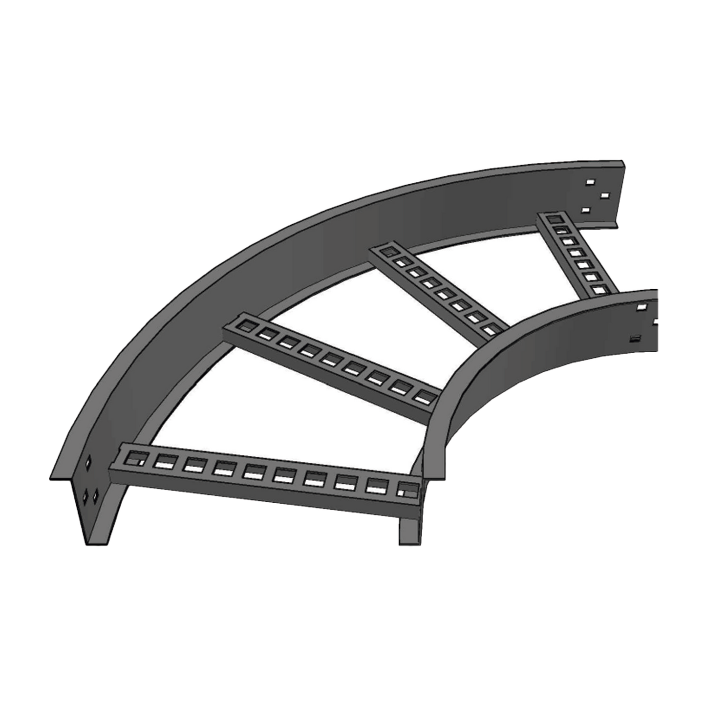 Curva Horizontal de Aluminio de 90° Perfil Z / Peralte 3 1/4" / Ancho 12" / Radio 8" / Incluye Tornillería