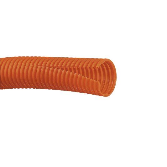 Tubo Corrugado Abierto para Protección de Cables, 1in (25.4 mm) de Diámetro, 30.5 m de Largo, Color Naranja