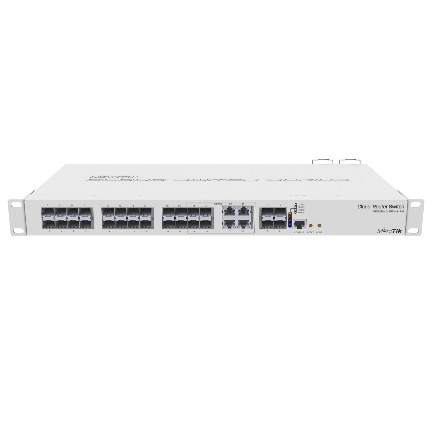 (CRS328-4C-20S-4S+RM) Cloud Router Switch Administrable L3, 4 puertos combo TP/SFP, 20 Puertos SFP, 4 Puertos SFP+