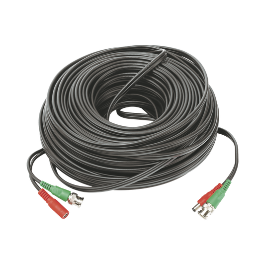Cable coaxial ( BNC RG59 ) + Alimentación / SIAMÉS / 50 Metros / 100 % COBRE / Para Cámaras 4K  / Uso interior y exterior