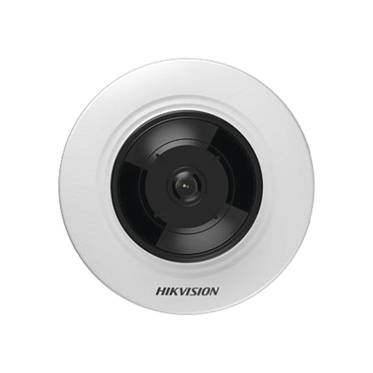 Mini Fisheye IP 5 Megapixel / Panorámica 180° - 360° / Microfono Integrado / 8 mts IR / Uso en Interior / PoE / Múltiples Vistas por iVMS-4200 / Alarmas I/O / Micro SD