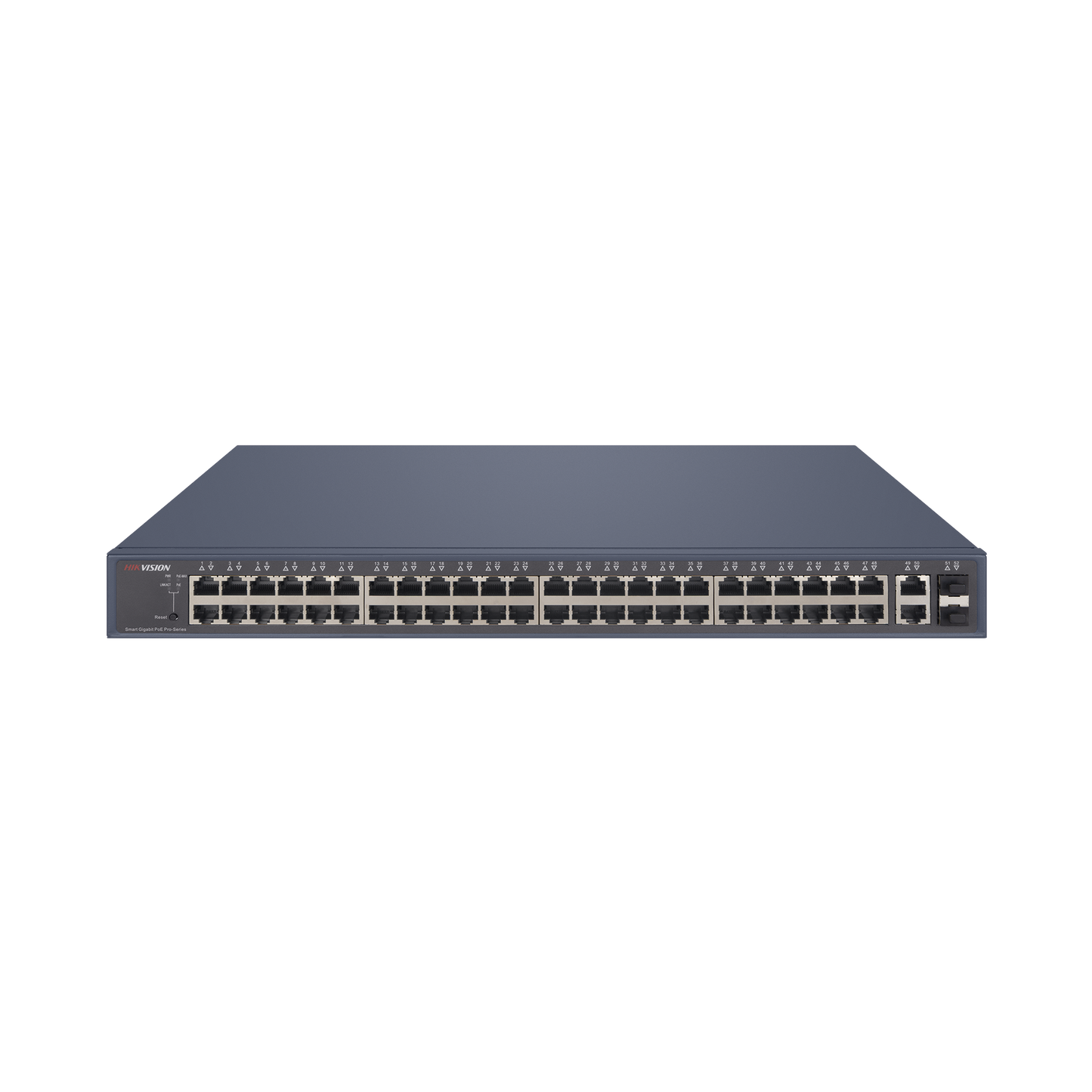 Switch PoE+ / Monitoreable / 48 Puertos 10/100/1000 Mbps PoE+ / 2 Puertos 10/100/1000 Mbps Uplink / 2 Puertos SFP / 470 Watts Totales
