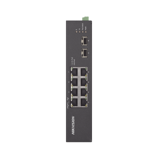 Switch Industrial No Administrable Gigabit / 6 Puertos Gigabit PoE+ (30 W) + 2 Puertos Gigabit PoE++ (60 W) / 2 Puertos SFP / 120 W Total / 48 a 57 VCD / Ideal para Proyectos