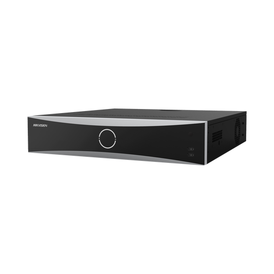 NVR 12 Megapixel (4K) / 32 Canales IP / Reconocimiento Facial / AcuSense (Evita Falsas Alarmas) / 8 Bahías de Disco Duro /  2 HDMI en 4K / Alarmas I/O