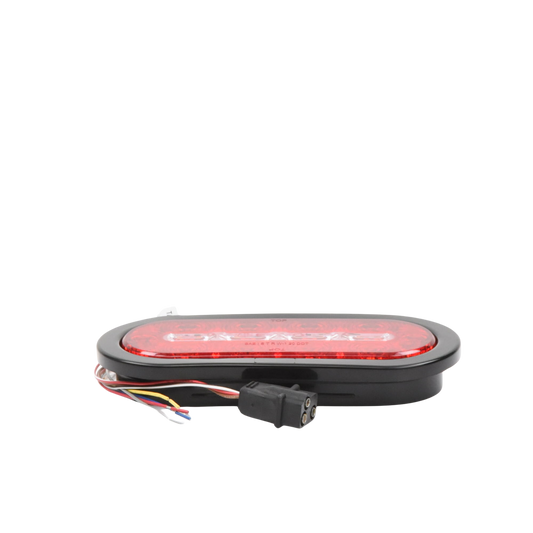 Plafón Ovalado de 7.5" Para Camiones de Transporte, 18 LED Ultra Brillantes, Color Rojo/Claro/Ambar