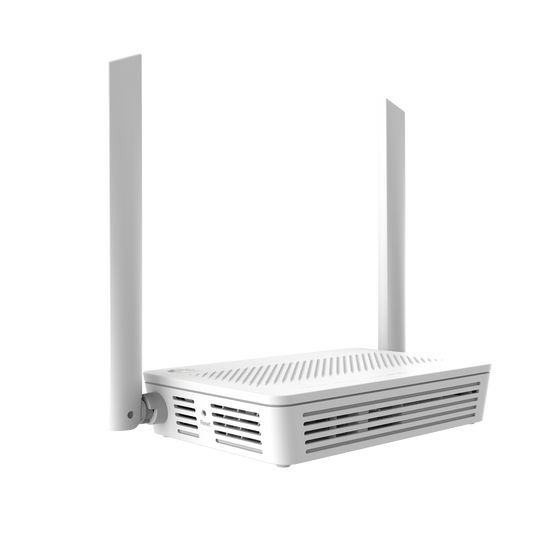 ONT GPON WiFi doble banda (2.4/5 GHz), 2 puertos LAN GE + 2 FE, conector SC/APC, hasta 867 Mbps