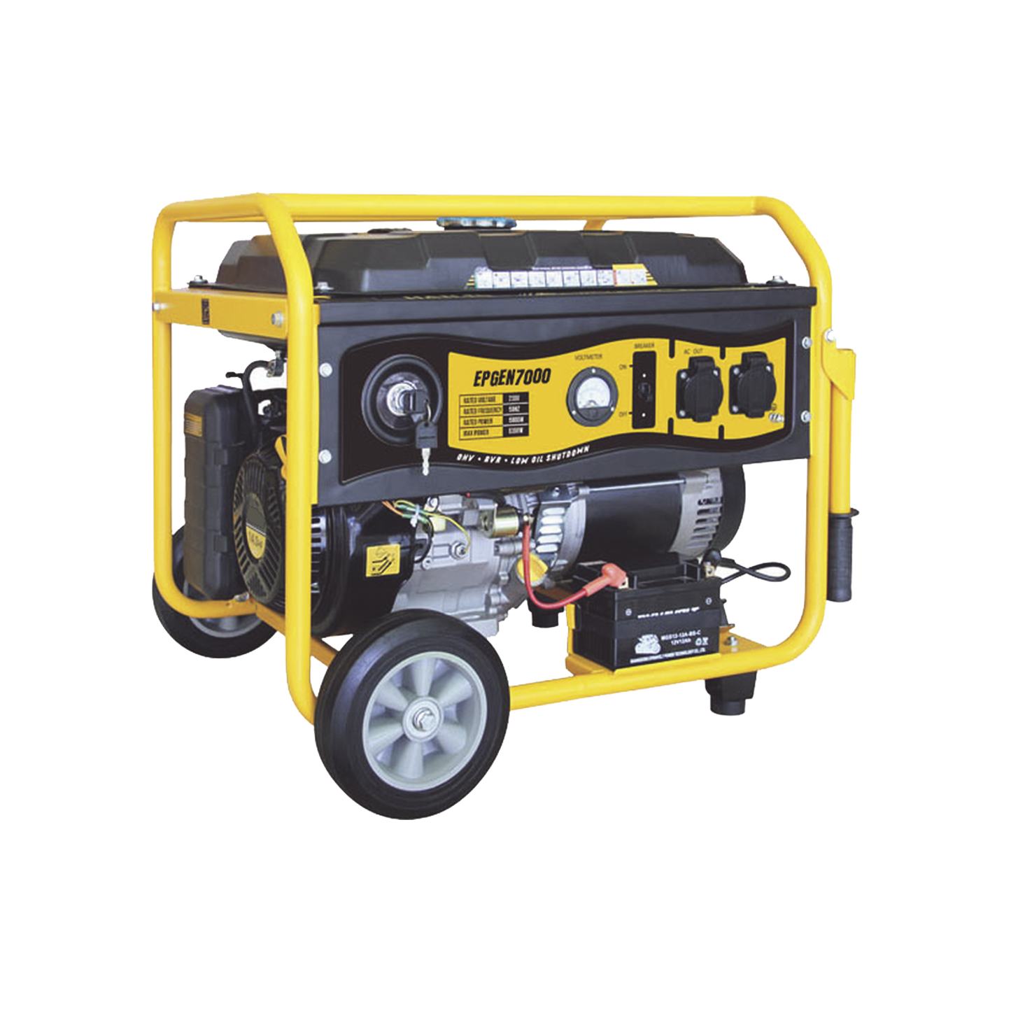 Generador a Gasolina con Encendido Automático, 6.5KW, Jaula con Ruedas para Fácil Traslado