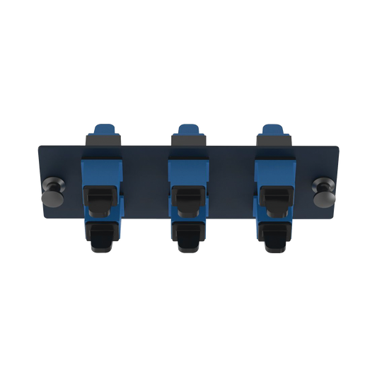 Placa Acopladora de Fibra Optica FAP, Con 6 Conectores SC Simplex (6 Fibras), Para Fibra Monomodo OS1/OS2, Color Azul