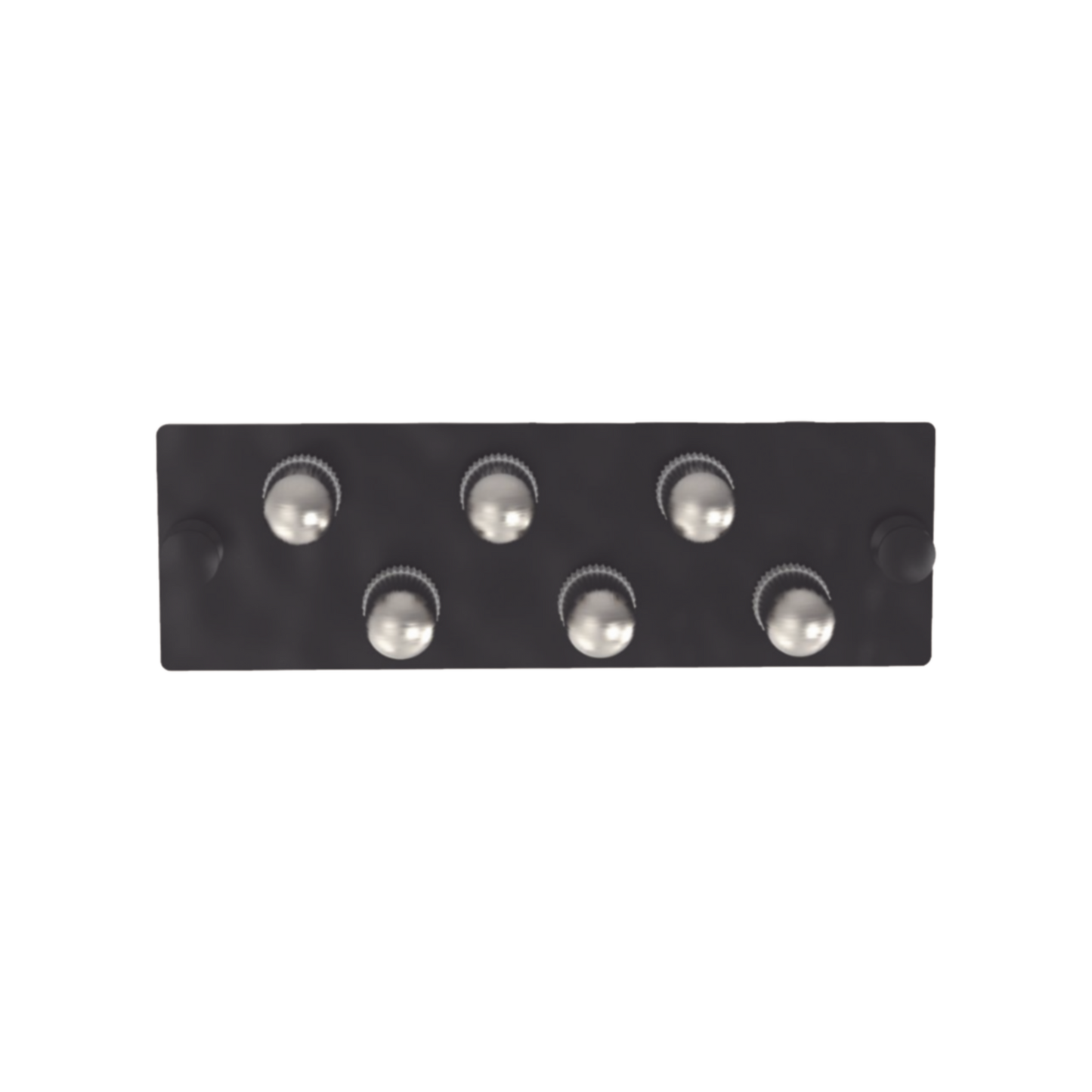 Placa Acopladora de Fibra Óptica FAP, Con 6 Conectores ST Simplex (6 Fibras), Para Fibra Monomodo OS1/OS2, Color Negro