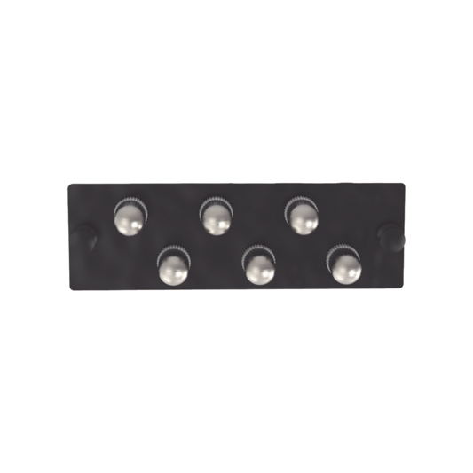 Placa Acopladora de Fibra Óptica FAP, Con 6 Conectores ST Simplex (6 Fibras), Para Fibra Monomodo OS1/OS2, Color Negro