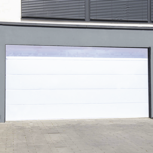 Puerta de Garage de alta calidad, Lisa color blanco 10x9 pies,  AISLADA, Estilo Americana.