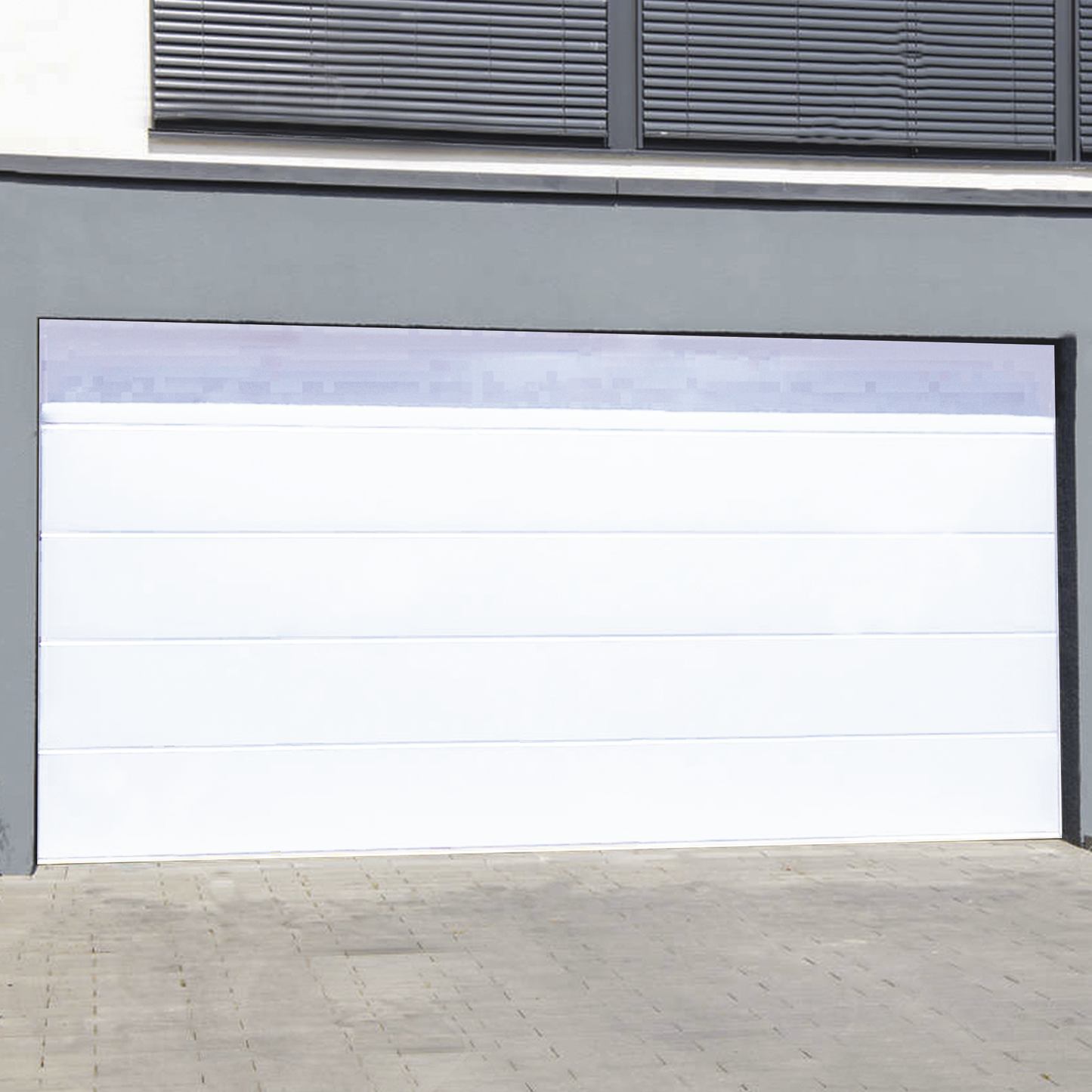 Puerta de Garage de alta calidad, Lisa color blanco 12x9 pies,  AISLADA, Estilo Americana.