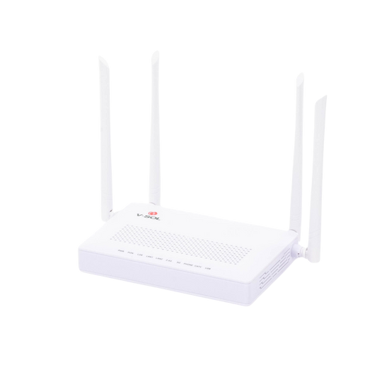 ONU Dual GPON/EPON con Wi-Fi AC de doble banda, 1 puerto SC/APC + 2 puertos LAN Gigabit + 1 puerto FXS + 1 Puerto CATV