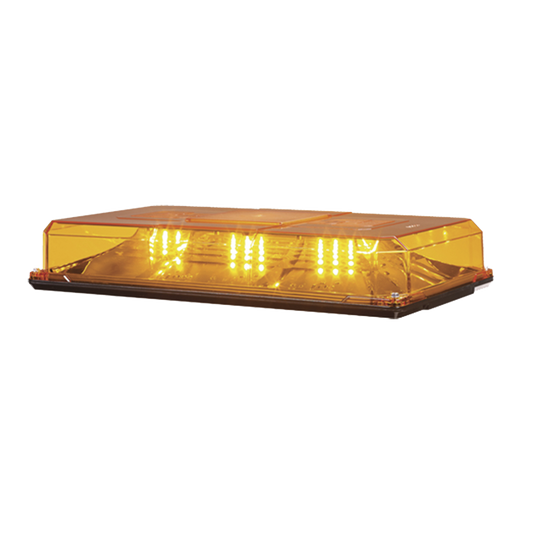 Mini barra de luces, 24 LED, 10 pulgadas, Highlighter LED, Ambar, Domo Ambar, Montaje Permanente, Ideal para Seguridad Privada