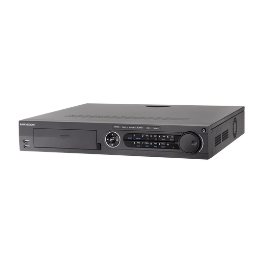DVR 32 Canales TurboHD + 32 Canales IP / 8 Megapixel (4K) / 4 Bahías de Disco Duro / RAID 0,1,5,6,10 / POS / Videoanalisis / 16 Entradas de Alarma