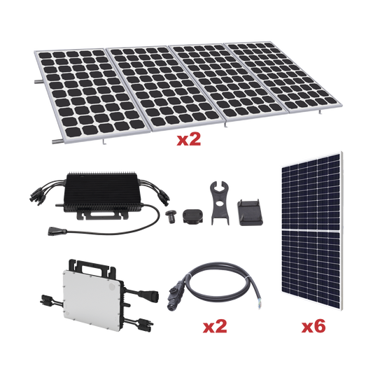 Kit Solar para Interconexión de 3.3 KW de Potencia Pico 220Vcc con Microinversor y 6 Módulos de 550 W (Incluye Montaje)
