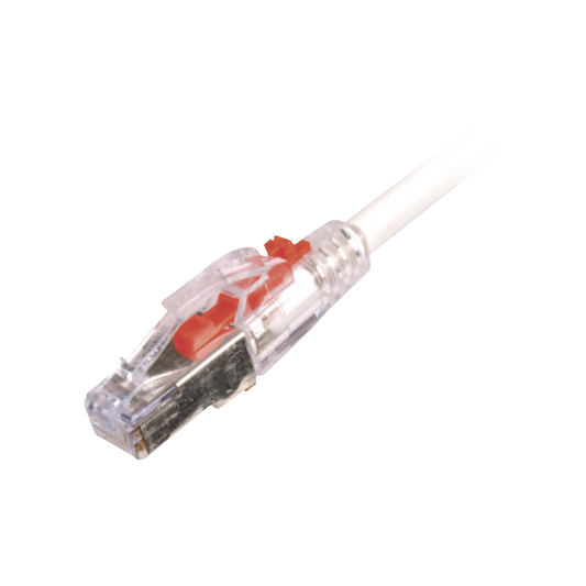 Patch Cord LockIT ™ Cat6A S/FTP, CM / LS0H, 3ft, Color Blanco, 26 AWG