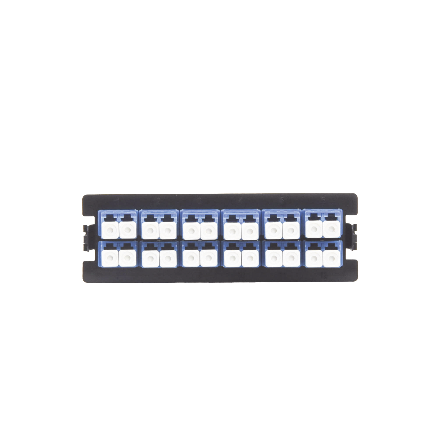 Placa acopladora para Distribuidor de Fibra Óptica LP-ODF-8024, incluye 12 acopladores LC Duplex Para fibra Monomodo