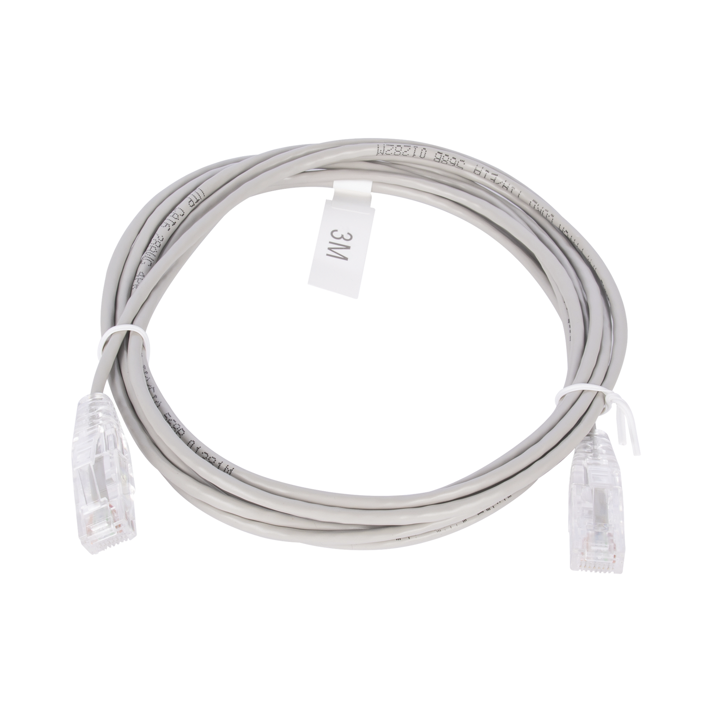 Cable de Parcheo Slim UTP Cat6 - 3 m Gris Diámetro Reducido (28 AWG)