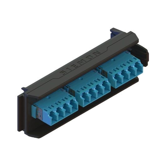 Placa Acopladora LightVerse, 6 Conectores Dúplex LC/UPC, Acepta hasta 12 fibras Monomodo  (No Shuttered)