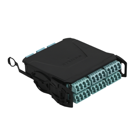 Módulo Plug & Play LightVerse, Hasta 24 fibras, Base 8 Hembra, "Shuttered" LC/UPC para fibra Multimodo OM4, UL Loss