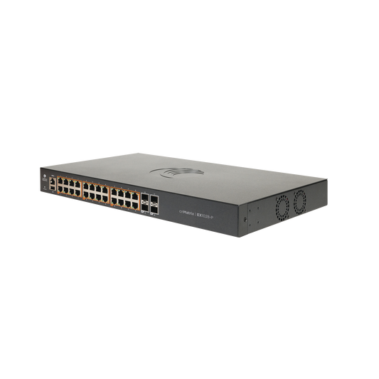Switch cnMatrix EX1028  de 24 puertos PoE 802.3af/at, 200 W, Gigabit Ethernet y 4 SFP, Capa 2,  gestión en la nube