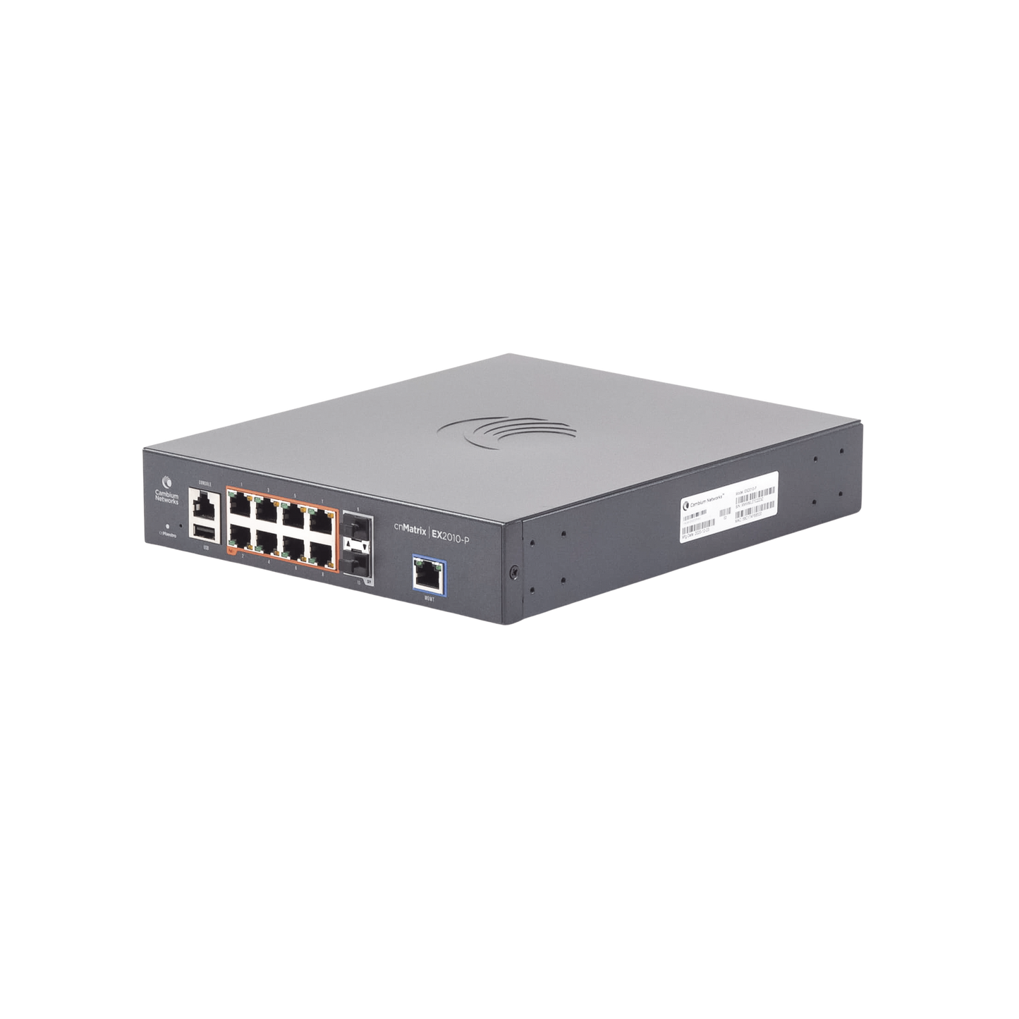 Switch cnMatrix EX2010-P capa 3 de 10 puertos(8 PoE Gigabit 802.3af/at, 2 SFP, 1 consola, 1 MNGMT, 1 USB)  administración desde la Nube (MX-EX2010PXA-U)