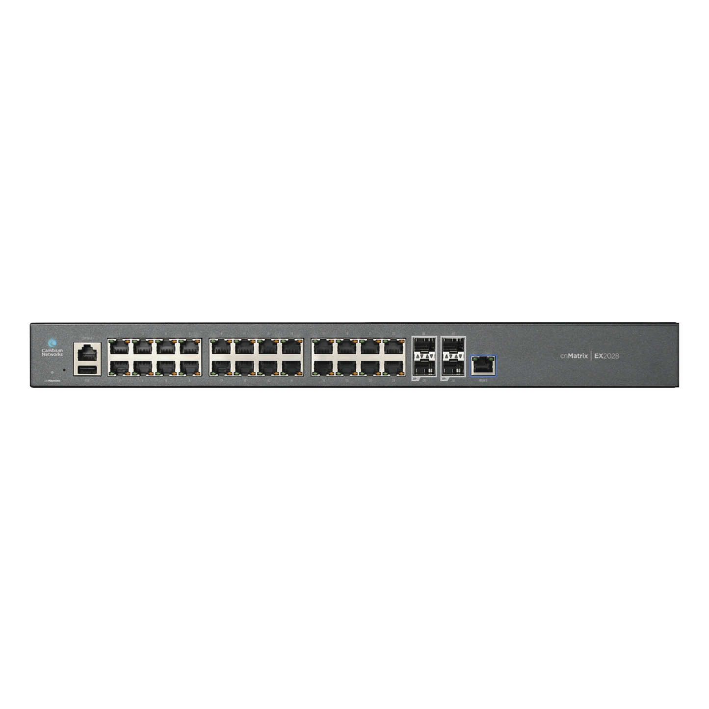 Switch cnMatrix EX2028 capa 3 de 28 puertos (24 Ethernet Gigabit, 4 SFP+) administración desde la Nube (MX-EX2028XXA-U)