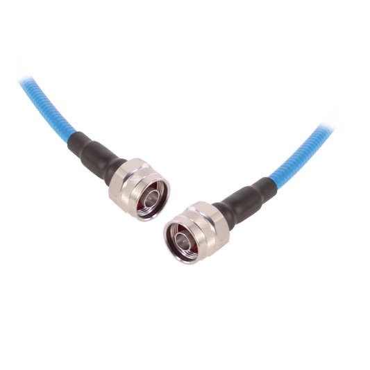Cable flex SSP-250-LLPL (1/4" diam.) de 1m, bajo PIM (≤-155 dBc),  conectores N Macho a N Macho,  0-6 GHz.