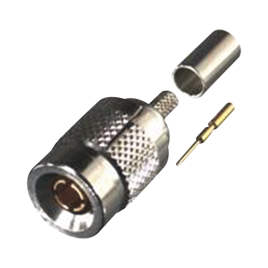 Conector 1.0/ 2.3 Macho de Anillo Plegable para Cables RG-174/U, RG-316/U, Níquel/ Oro/ Teflón.