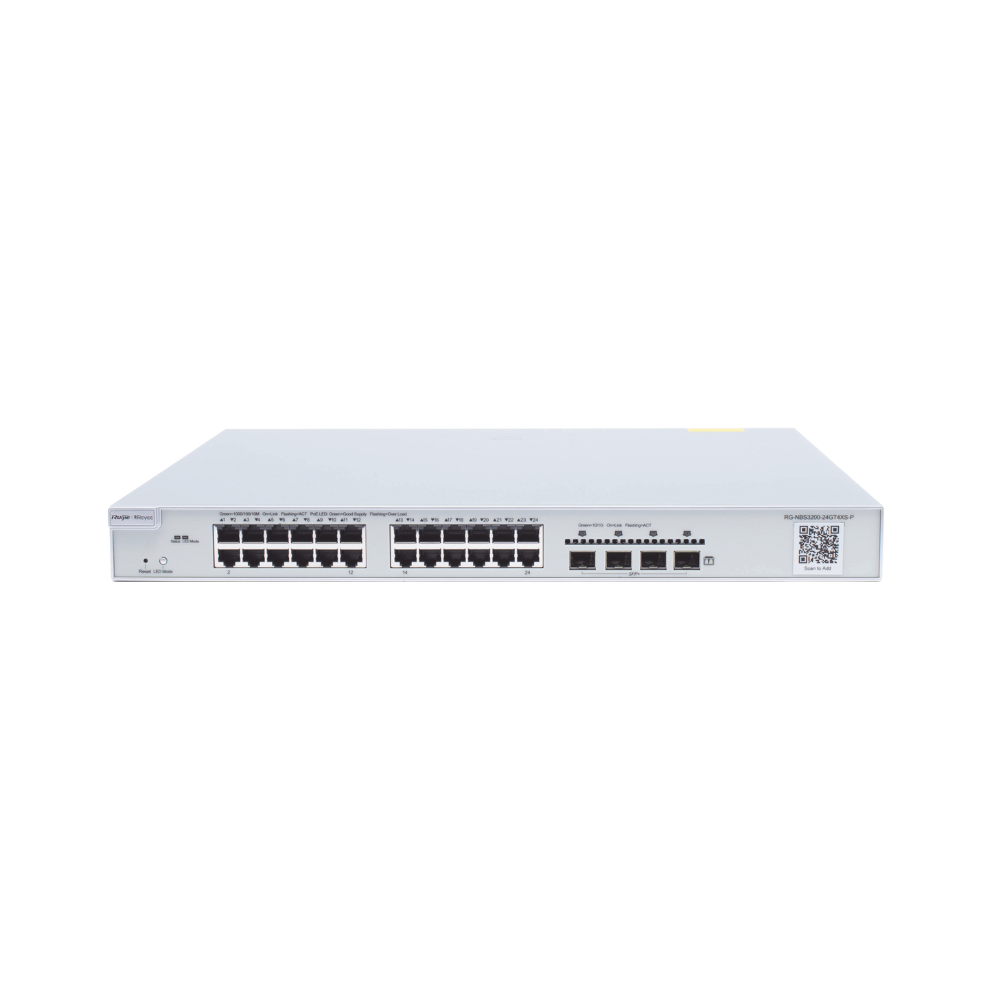 Switch Administrable PoE Capa 2+ Plus, con 24 puertos Gigabit PoE 802.3af/at + 4 SFP+ para fibra 10Gb, gestión gratuita desde la nube, 370w