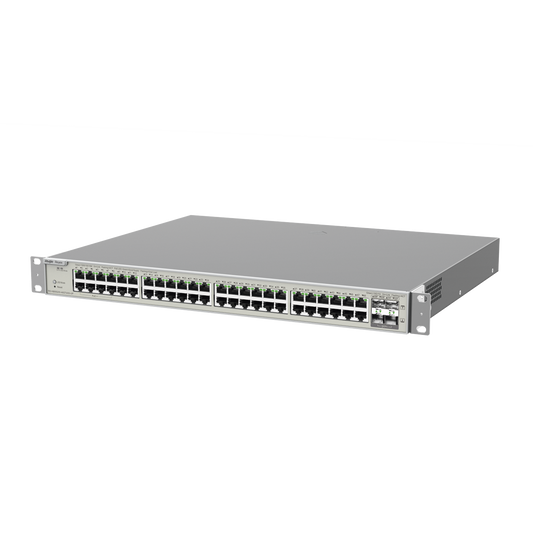 Switch Administrable Capa 3 con 48 puertos Gigabit PoE 802.3af/at + 4 SFP+ para fibra 10Gb, gestión gratuita desde la nube, 740W