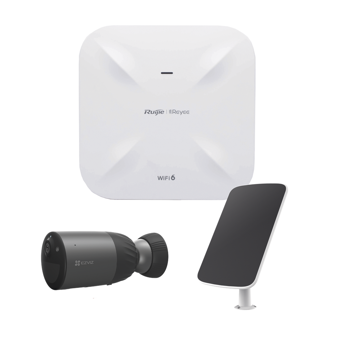 Kit de Cámaras Wi-Fi  con Access Point/ Incluye 1 Cámara de Batería  CS-BC1C / 1 Pane solar Mod. CS-CMT-SOLARPANEL-C / 1 Access Point RG-RAP6260(G)