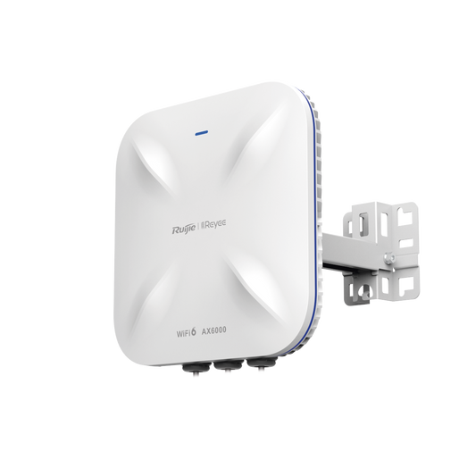 Punto de Acceso Wi-Fi 6 Industrial para Exterior Omnidireccional 5.95Gbps, MU-MIMO 4x4, 360°, Filtros Anti Interferencia y Auto Optimización con IA, puerto eth 2.5G y SFP