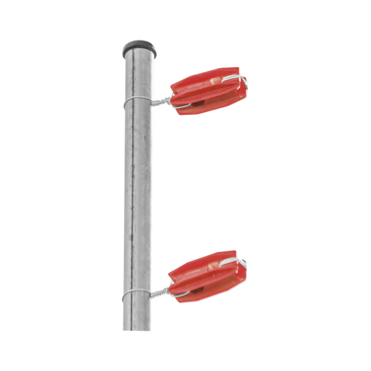 Aislador de color Rojo para postes de esquina de alta Resistencia con Anti UV de uso en cercos eléctricos