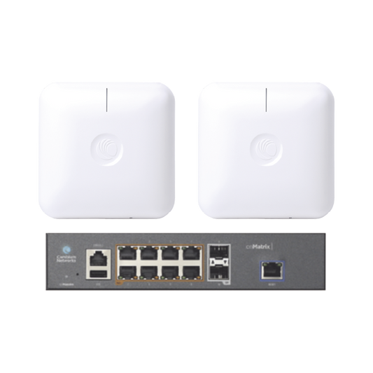 Starter Kit Wi-Fi Empresarial de 2 Access Point PLE410 y 1 Switch PoE EX1010P