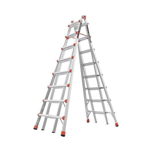 Escalera telescópica en "A" de 6.4 metros de aluminio.