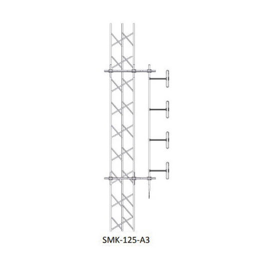 Montaje Lateral Ajustable en Kit para mástil de Antenas Dipolo a 91 cm de Distancia-Torre.