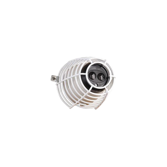 Jaula de acero FIRERAY Damage Stopper® para protección de detectores de haz óptico. Dimensiones 6.61 in (168 mm) altura x 6.61 in (168 mm) ancho x 5.78 in (147 mm) profundidad