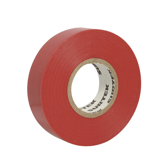 Cinta para aislar color Rojo de 19 mm x  9 metros / Fabricada en PVC / Adhesivo acrílico.