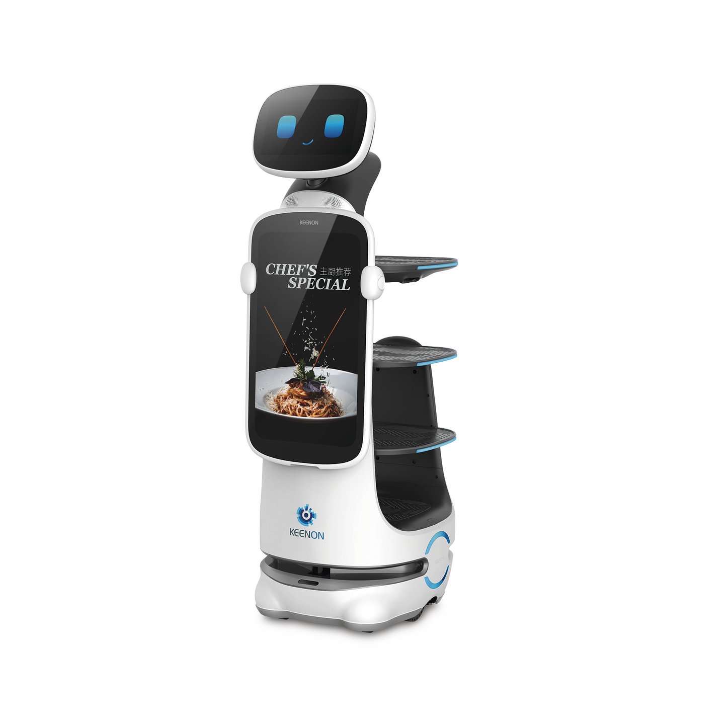 Robot Autonomo para Servicio de Meseros Ubicado por SLAM (Laser) / Mejora el Servicio al Cliente / Soporta 10 Kgs por Charola / Ideal para Restaurantes, Cafeterias, Hospitales, Salones de Eventos, Etc...