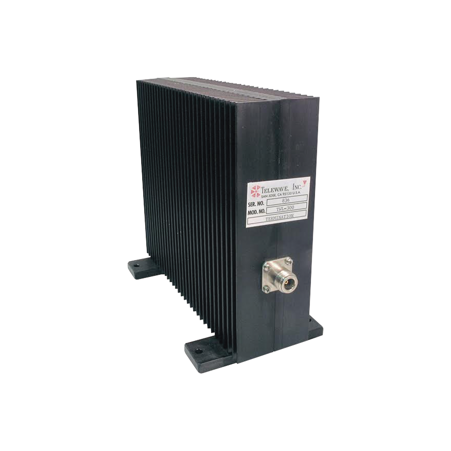 Carga Terminal Coaxial Seca de RF para 50 Ohm, CD-1000 MHz, 300 Watt, 50% 2-min, N Hembra.