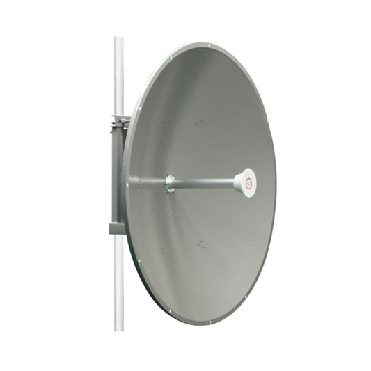 Antena direccional de 4 ft, 5.1 a 7.1 GHz, Ganancia 36 dBi, Conectores SMA, Polarización doble, incluye montaje para torre o mástil